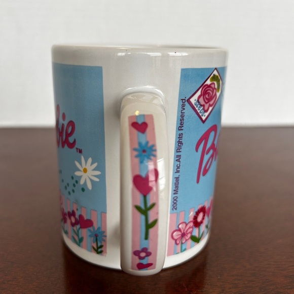 Vintage Barbie Pink, Garden Heart Lady Bugs, Ceramic Coffee Cup Mug 2000 Y2K - Picture 2 of 7